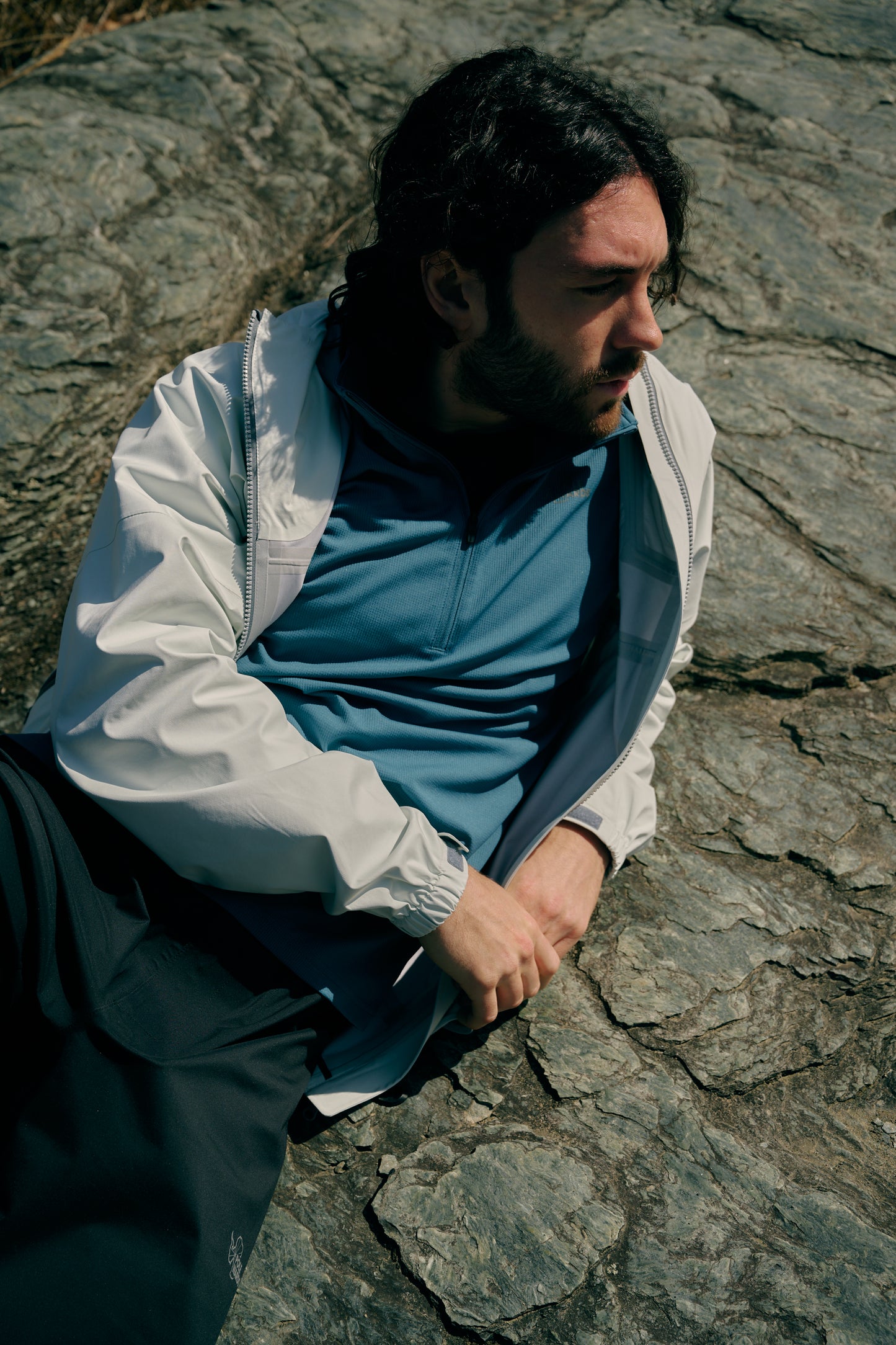 【MENS】DRY COMFORT H/ZIP TEE BLU