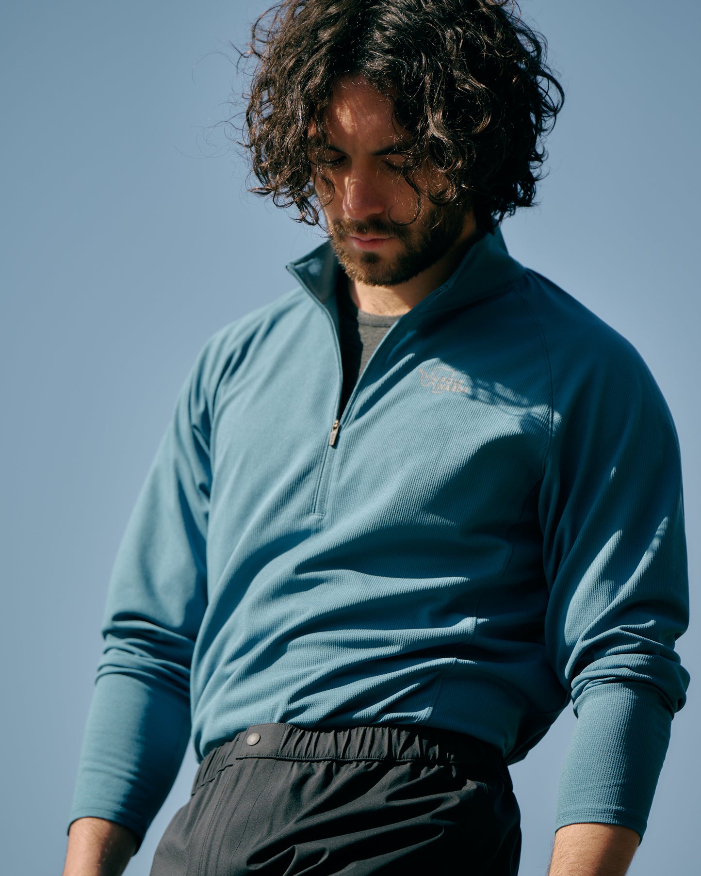 【MENS】DRY COMFORT H/ZIP TEE BLU