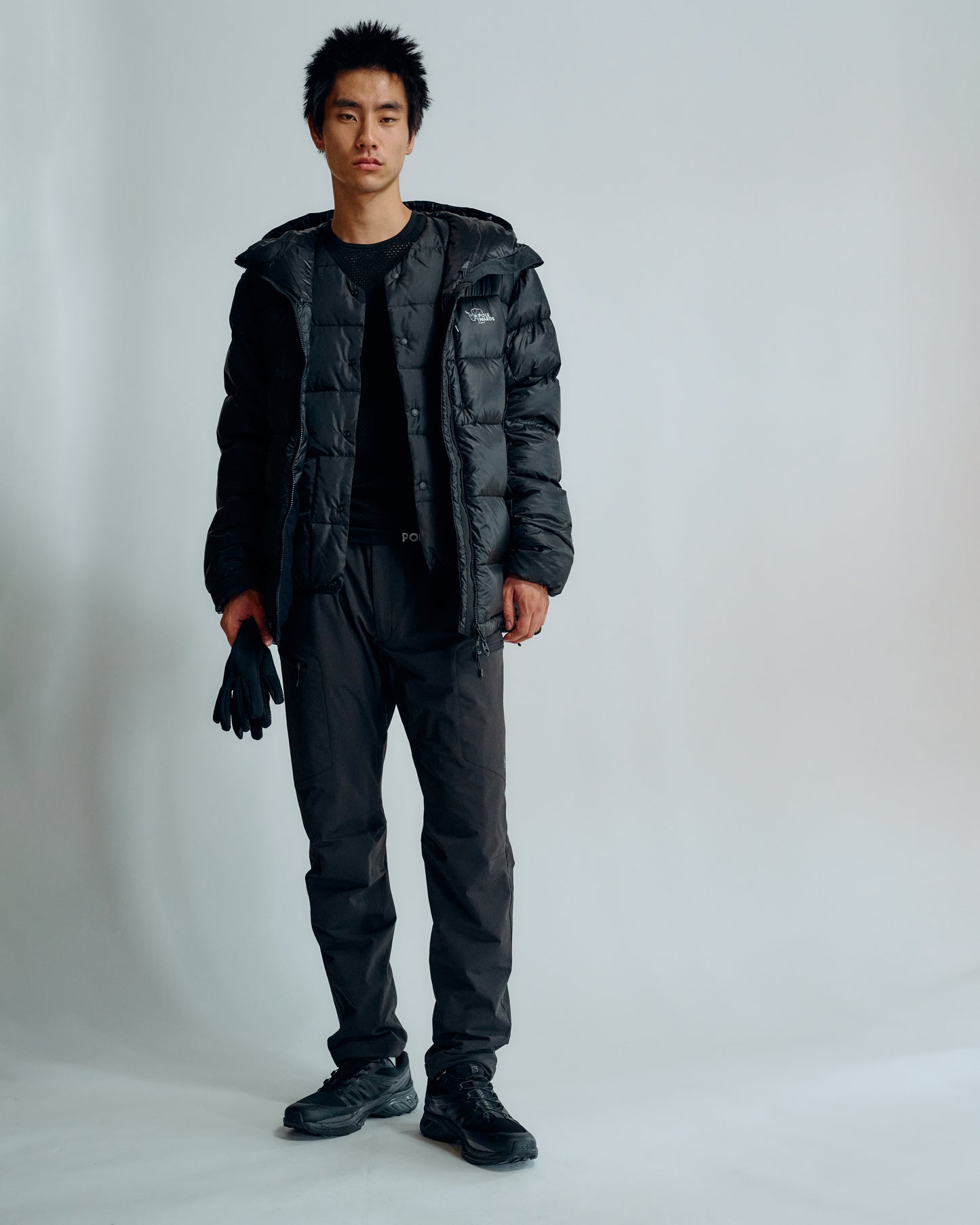 フュージョンドライダウン ミッドウェイトフーディー BLK