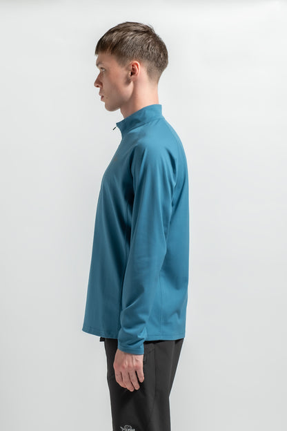 【MENS】DRY COMFORT H/ZIP TEE BLU